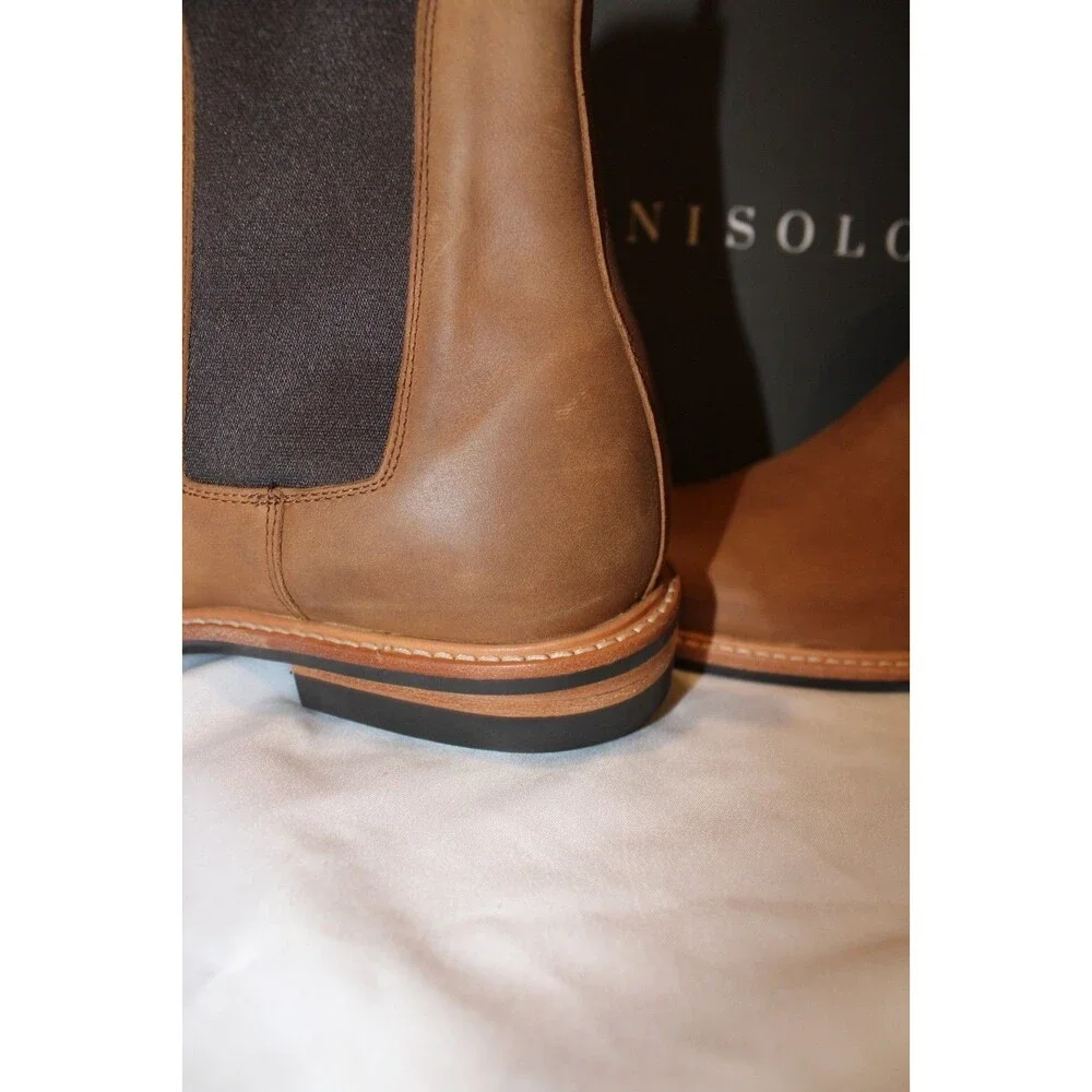 Nisolo Men's‎ 10.5 Tobacco Brown Marco Everyday Chelsea Leather Boots $268 NIB
